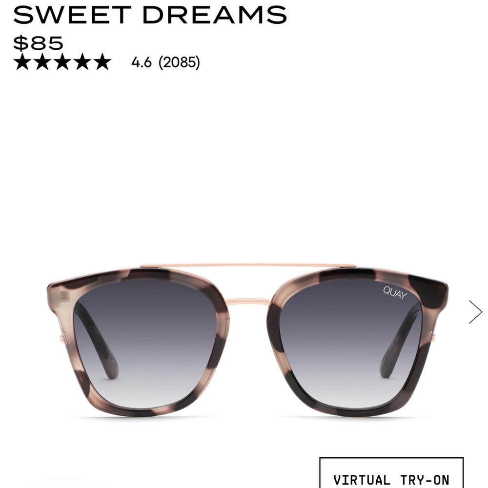 Quay Australia Sweet Dreams Milky Tortoise Square Sunglasses